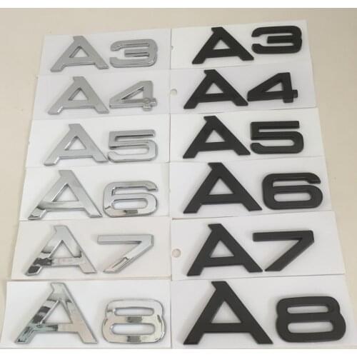 1pcs ABS Black Silver car Letter Rear trunk Decals Emblem badge sticker Decal auto Accessories