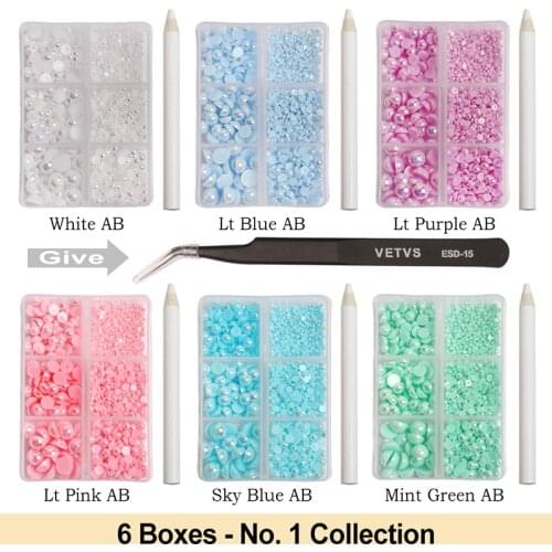 1000pcs/bag colourful round half pearl beads flat back For jewelry making Sewing Plastic ABS Pearl Beads2mm/3mm/4mm/5mm/6mm/8mm