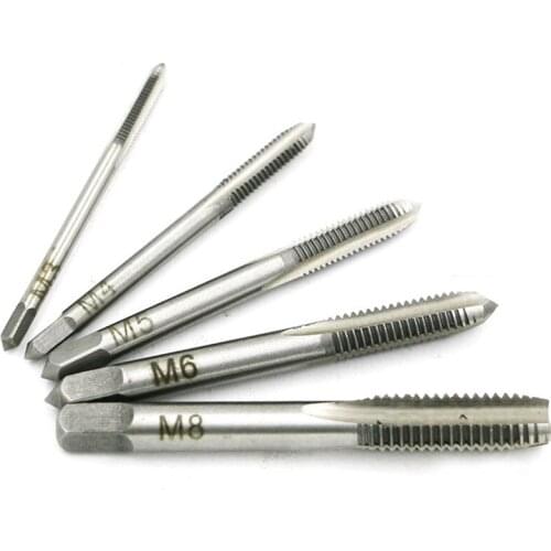 5pcs Screw Thread Hand Tap Drill M3 M4 M5 M6 M8 3mm-8mm Steel Tool Accs