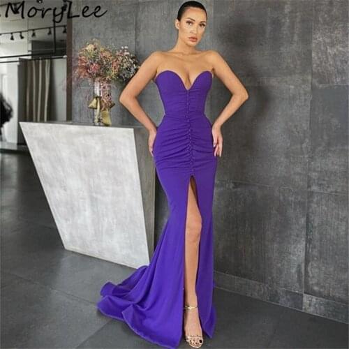 Hot Prom Dresses Sweetheart Sleeveless Spandex Satin Pleated Button Prom Dresses With Zipper Back vestidos de fiesta de noche