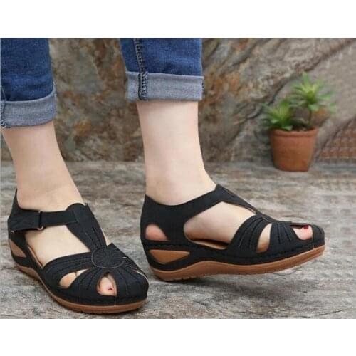 Fashion Women Sandals Summer Shoes Woman Soft Bottom Wedges Shoes Women Platform Sandals Heels black Sandalias Large size