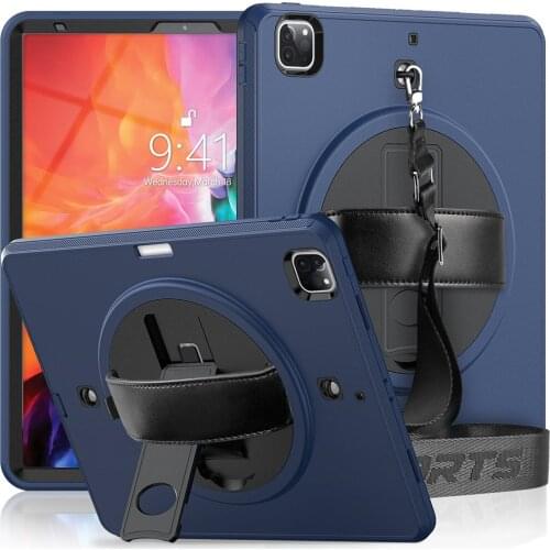 Case For iPad Pro 12.9 2020 2018 Kickstand Tablet Cover Skin 360 Rotation Full Body Shockproof Shell Outdoor Hand Grip Fundas