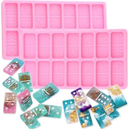 Dominoes Silicone Cake Molds Epoxy Resin Mould Fondant Cake Decorating Tools Soap Clay Candy Chocolate Gumpaste Moulds