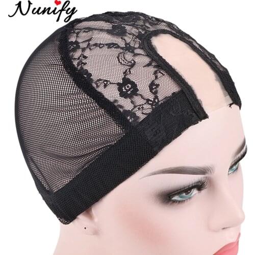 Nunify Wig Making Tools Dome Cap With Elastic Net Breathable Wig Cap For Making Wigs Black Wig Net Comfortable Soft U Part Caps