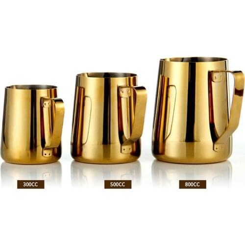 Stainless Steel Milk frothing jug Golden Color Espresso Coffee Pitcher Barista Craft Coffee Latte Milk Frothing Jug Pitcher