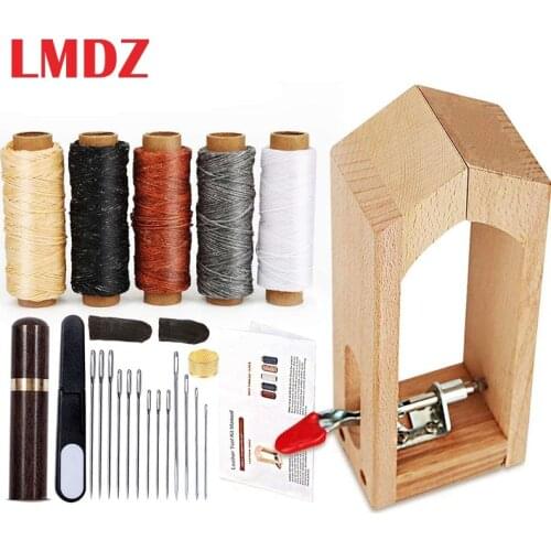 LMDZ Leather Sewing Clamp Leather Working Tools Leather Sewing Kits Leather Stitching Pony with Leather Needle and Waxed Thread