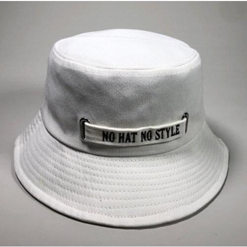 Cute Sweet Summer Shade Disherman Hat Female Tide Brand Letter Mark Hip Hop Literary Artistic Wild Folding Basin Cap Male L46