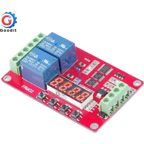 DC 5V 12V 24V 2 Channel Multi Function Relay Module Time Delay Relay Self Lock Cycle Timing Relay Module Timer Control Switch