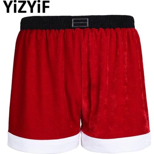 Mens Velour Holiday Boxers Shorts Christmas Sexy Men Flannel Christmas Santa Claus Costume Holiday Boxer Shorts Party wear