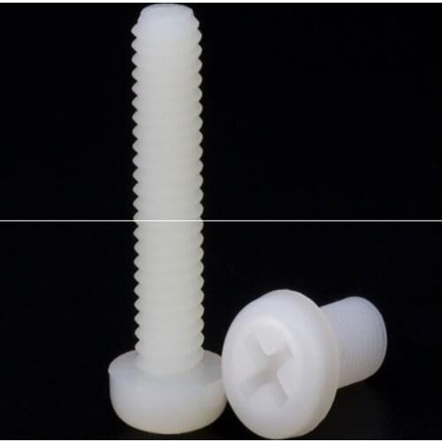 M2 M2.5 M3 Nylon Phillips screws plastic Screw bolt Length 4-30mm Cross Pan Head Screws