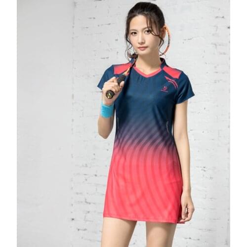 New Badminton Dress Quick Dry Breathable Badminton Wear Womens Short Sleeve Tennis Wear Sports Skirt Suit Tennis Girls