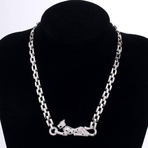 Zlxgirl jewelry Luxury brand three plated color leopard zirconia necklace &pendant for women wedding accessory animal pendant