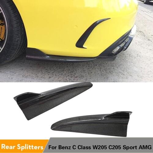 Rear Bumper Diffuser Splitters For Mercedes-Benz C Class W205 C205 Sport C43 AMG 2015 - 2019 Front Bumper Lip Carbon Fiber
