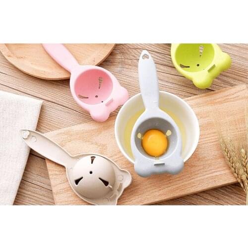 ZISIZ Egg Yolk White Separator Wheat Straw Eggs Filter Cartoon Egg White Extractor Cooking Accessories Cute Kitchen Gadgets