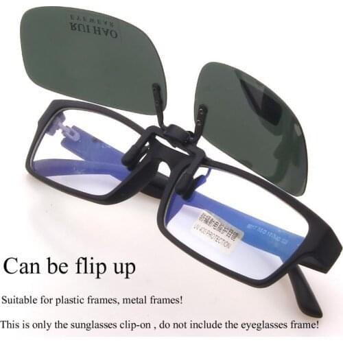 RUI HAO EYEWEAR Brand Sunglasses Clip on 4 Color Rectangle Polarized Sun Glasses Driving Eyeglasses Clip o'n Sunglasses