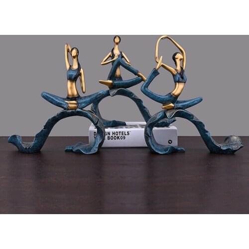 Decorations for home resin embellishments living room decor Yoga character ornaments Gym Decoration Bedroom bedside table crafts