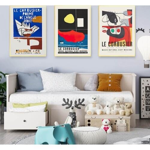 Century Modern Wall Art Canvas Painting Decor Le Corbusier Exhibition Poster 1954 French Art Museum Print Cubism Style Mid