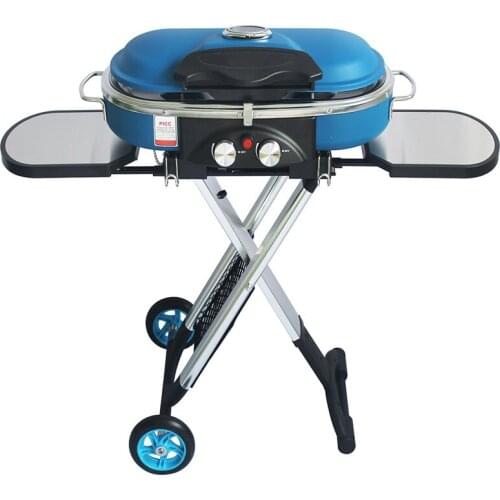 Integrated Portable Trolley BBQ Grill Outdoor Camping Barbecue Oven Gas Stove
