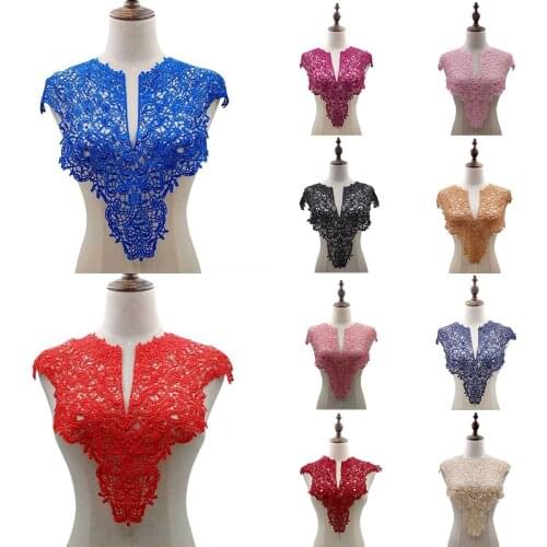 1pc Polyester Big V Neck 12 Colors Lace Collar Fabric,DIY handmade Wedding Dress Collar Lace For Sewing Supplies Crafts