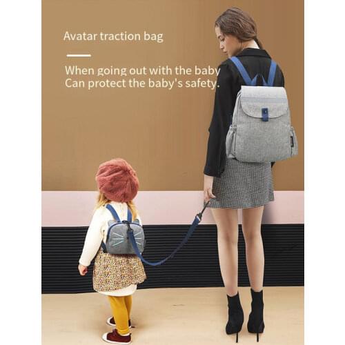 2 pcs Diaper Bag Backpack Mummy bag large capacity multi-functional detachable mother baby bag anti lost mother child bag