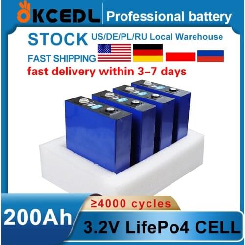 2021 NEW 4PCS 3.2V 200Ah lifepo4 Battery Pack 12V200AH Cell Lithium Iron Phosphate Solar EU US Fast Delivery Tax Free
