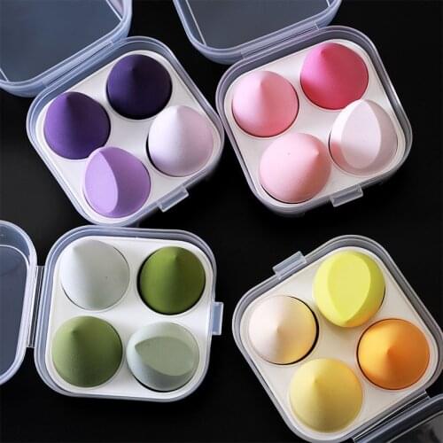 4pcs Women Make Up Accessories Makeup Blender Cosmetic Puff Makeup Sponge Foundation Powder Purple Sponge Beauty Tool