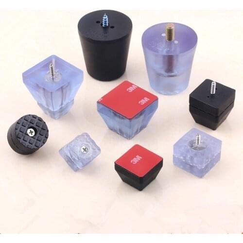 4pcs Non-slip Chair Leg Pads Floor Protectors Bumper Damper Furniture Legs Table Cabinet Leg Covers Protector Pad with Screws