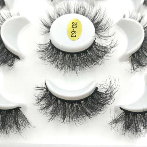 5 pairs Mink Lashes 3D Mink Eyelashes Natural Long Eyelashes Natural Short False Eyelashes Mink Makeup Wispy 3D Mink Eyelashes