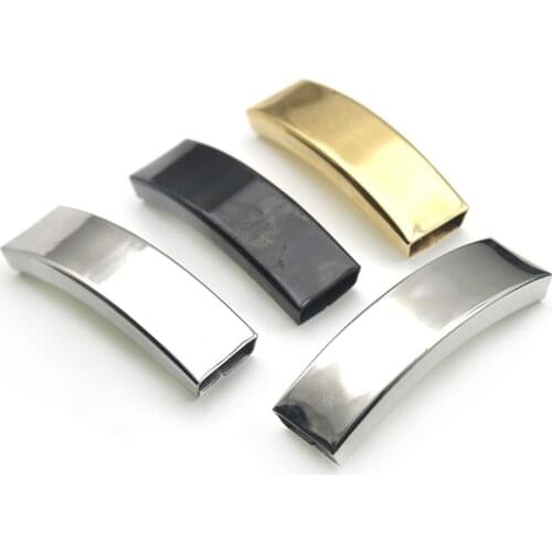 5pcs Stainless Steel Large Hole Spacer Tube Beads Fit 10x4mm Flat Leather Cords Slider Charms Bracelets for DIY Jewelry Making