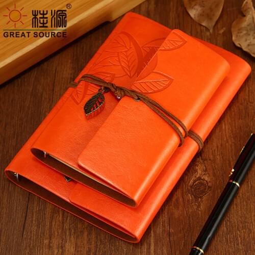 Leather Journal Vintage Spiral Bound Sketchbook A6/A7 Set of 2 Refillable Notebook Travel Diary With Kraft Blank Pages