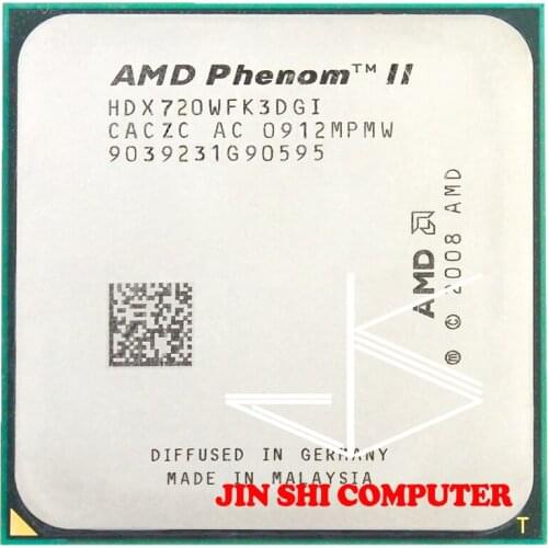 Free Shipping AMD Phenom II X3 720 2.8 GHz processeur d'unité centrale Triple cœur HDZ720WFK3DGI /HDX720WFK3DGI Socket AM3