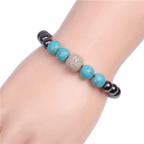 1Pcs Weight Loss Stone Magnetic Therapy Slimming Bracelets for Men Women Health Care Magnetic Hematite Stretch Beaded Bracelets