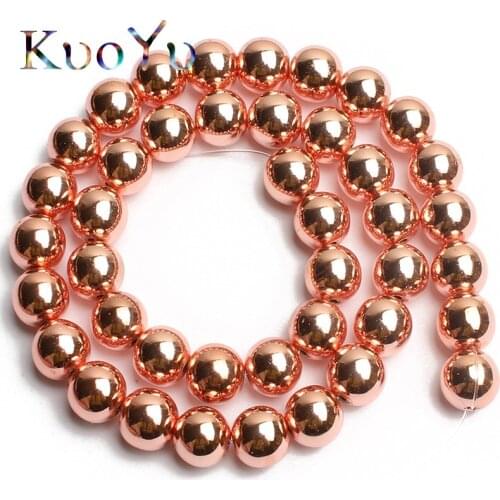 AAA Natural Rose Gold Hematite Beads Round Stone Loose Bead For Jewelry Making 15inch 4/6/8/10mm DIY Bracelet Necklace wholesale