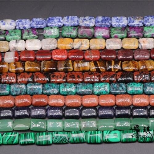 Good Quality Rectangle Shape Beads Gem-stone Round Smooth Malachite Stone Amethysts Beads DIY For Jewelry Makin Charm Bracelet