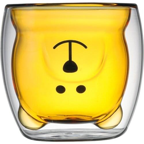 Bear Cups Coffee Tea Milk Double Wall Glass