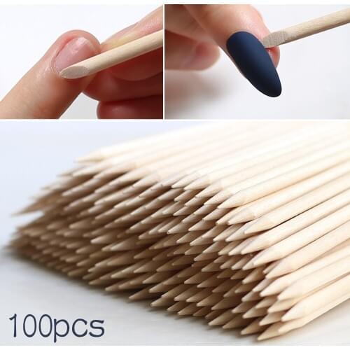 Dismount Wood Stick Nail Art Design Sticks Cuticle Pusher Remover Manicure Pedicure Care Stick 100pcs wholesale Nail must
