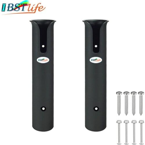 2X Black ABS Plastic Fishing Rod Bracket Holder Lightweight Fishing Rod Spinning Accessories Durable Pole Tube Mount Socket Rack