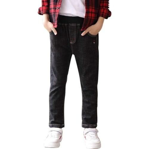 Autumn Boys Jeans Black Blue 2 Colors Casual Denim Baby Boys Jeans 4 6 8 10 12 13 Years Old Kids Boys Causal Jeans Long Trousers