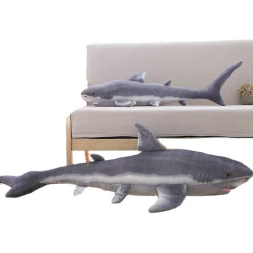 Giant Simulation Shark Plush Toy Lifelike sea Animal Whale Blue marlin Fish Stuffed Pillow Club Decor Gift for Boy Birthday
