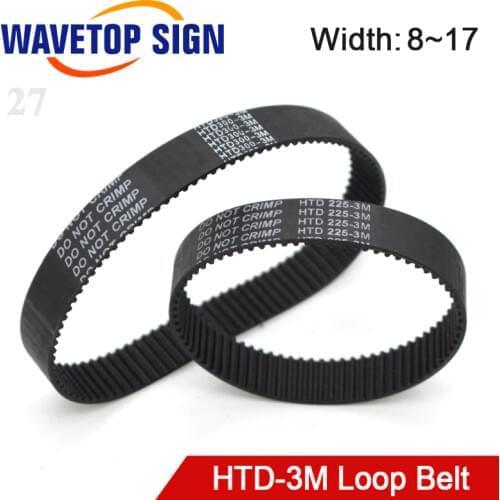 HTD 3M Closed Loop Timing Belt Transmission Belts Perimeter 225 228 255 267 300 324 330 354mm Customized Width 8 9 10 15 17mm