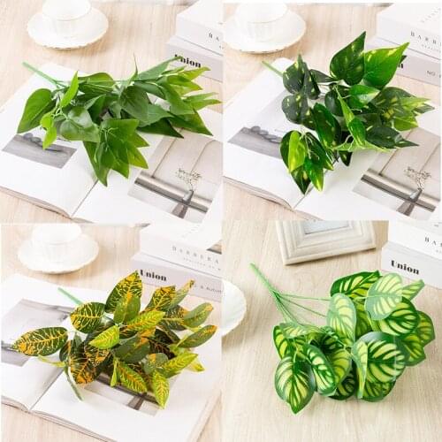 Artificial Greenery Green Leaf Plants, Evergreen Color Green Zebra big Plants for Office Indoor Outdoor Decoration