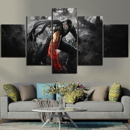 Canvas Paintings Wall Artwork Poster 5 Panel Ninja Gaiden Video Games Pictures Prints Home Decoration Living Room Modular Frame