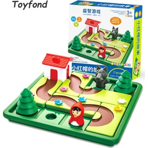 Lil Red Riding Hood Wolf Smart Hide&Seek Board Games 48Challenges Skill-Building Puzzle Logic Game IQ Training Toy Children Gift