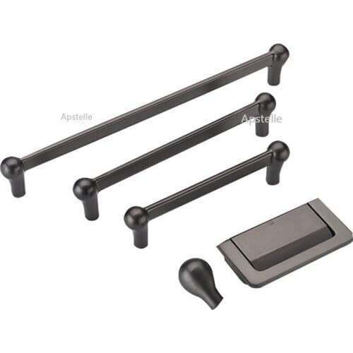 Furniture Dresser Pull Cabinet Cupboard Handle Drawer Kitchen Knob Zinc Alloy Black Gold Mirror Modern