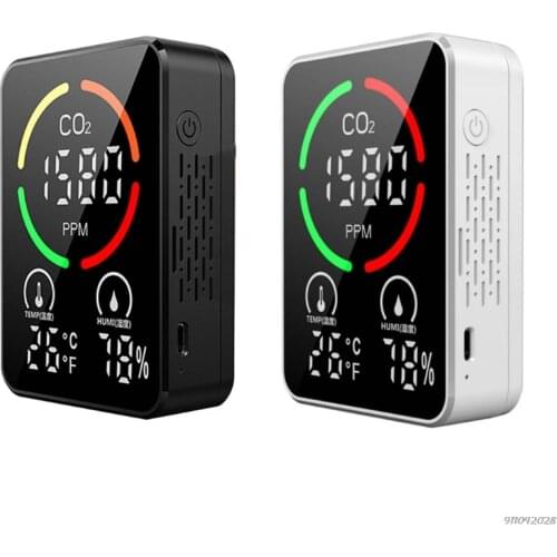 Multifunctional 5 in1 CO2 Meter Digital Temperature Humidity Sensor Tester Air Quality Monitor with Large Screen ju25 wholesales