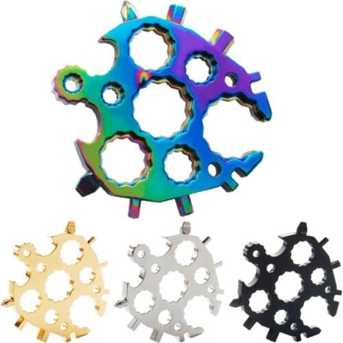 20-in-1 Multifunctional Turtle-shaped Snowflake Tool Card Combination Wrench Snowflake Screwdriver Outdoor Household Tool