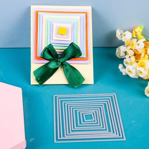 Multilayer Square Frame Metal Cutting Dies Stencils For Scrapbooking Photo Album Decoration Embossing Paper Card making