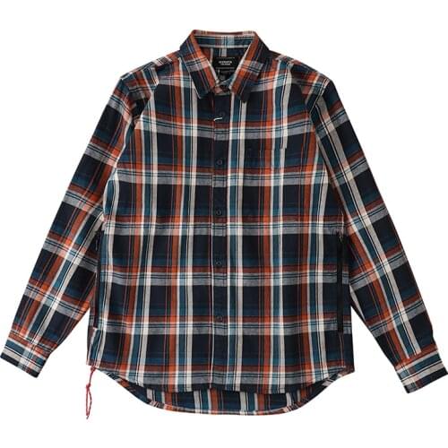 Fashion Outwear Plaid Shirt Jacket Thick Spring High Quality Cotton Washed Flannel Jacket Coat for Men Oversize Chemise Homme