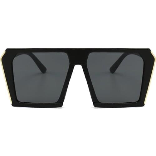 Fashion Black Oversized Sunglasses Women Men Vintage Square Design Sunglasses Female Male Big Frame High Quality Oculos De Sol