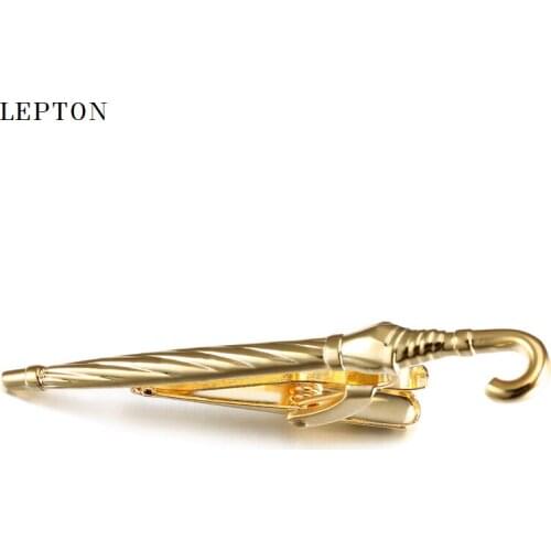 Hot Umbrella Tie Bar for Mens Suit Clasp Clip Business Wedding Bronze & Black Gun & Gold& Silver Color Metal Umbrella Tie Clips